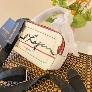 Karl Largerfeld Paris Simone Karl Leather Small Camera Crossbody.